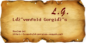 Lövenfeld Gorgiás névjegykártya